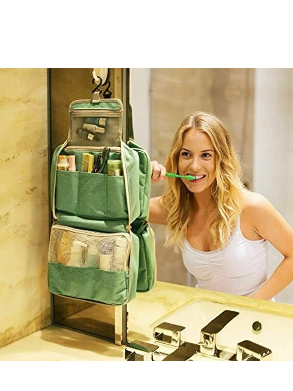 Hanging Travel Toiletry Bag -Green